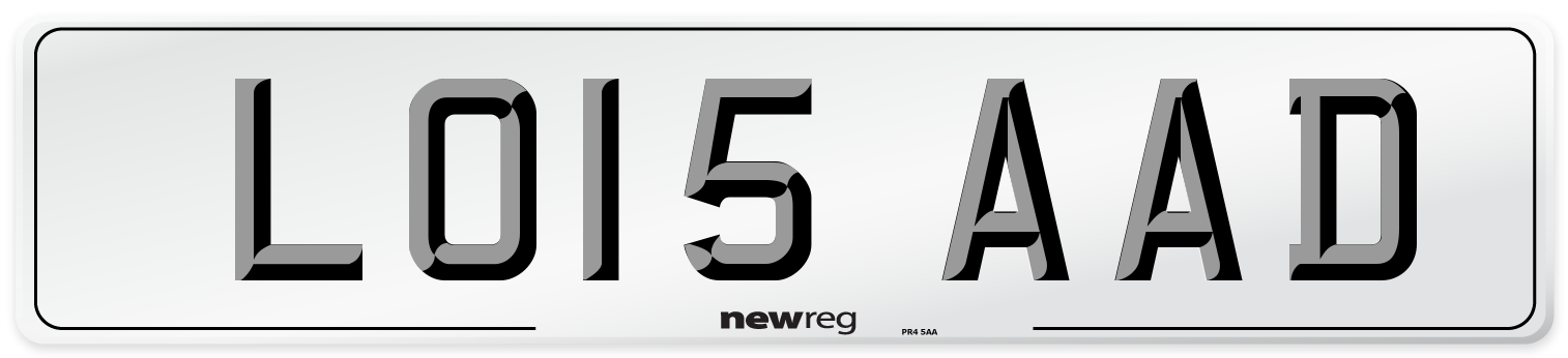 LO15 AAD Number Plate from New Reg